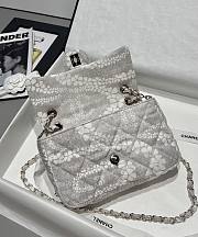 Chanel Flap Bag Denim Gold White & Grey 25cm - 6