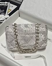 Chanel Flap Bag Denim Gold White & Grey 25cm - 2