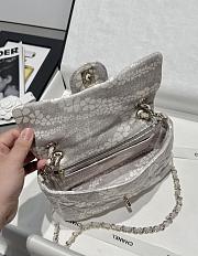 Chanel Flap Bag Denim Gold White & Grey 25cm - 5