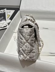 Chanel Flap Bag Denim Gold White & Grey 25cm - 3