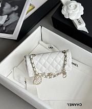 Chanel Flap Bag Mini with Hook Lambskin Gold White 12.5x8x5cm - 4
