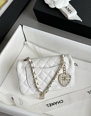 Chanel Flap Bag Mini with Hook Lambskin Gold White 12.5x8x5cm - 2