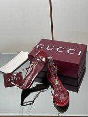 Gucci Women's Thong Sandal with Bamboo Burgundy - 4