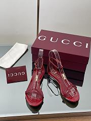 Gucci Women's Thong Sandal with Bamboo Burgundy - 3