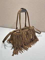 Prada Galleria Medium Suede Bag with Fringe 30x14x10.5cm - 5
