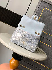 Chanel Flap Bag Silver Sequins 20cm - 4