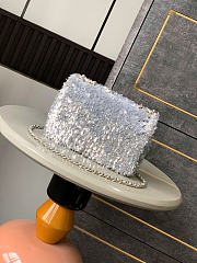 Chanel Flap Bag Silver Sequins 20cm - 3