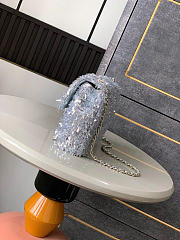 Chanel Flap Bag Silver Sequins 20cm - 2