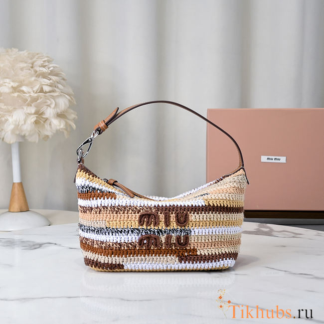 Miu Miu Colour-Block Crochet Shoulder bag 19x25.5x14x10cm - 1