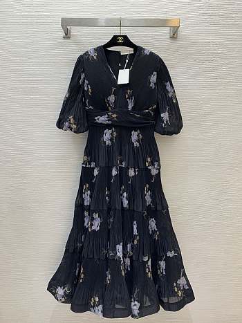Zimmermann Floral Pleated Midi Dress