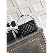 Chanel Flap Bag Lambskin Black 18.5x10.5x8cm - 6