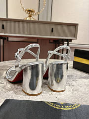 Christian Louboutin Silver Sandal Heel 8.5cm - 5