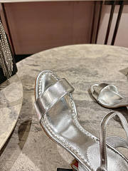 Christian Louboutin Silver Sandal Heel 8.5cm - 4
