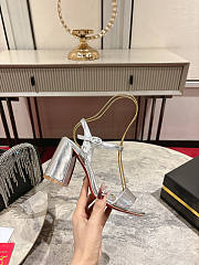 Christian Louboutin Silver Sandal Heel 8.5cm - 2