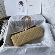 Chanel Flap Bag Beige Lambskin 21x13.5x6.5cm - 5