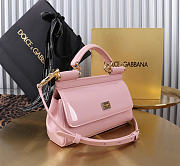 Dolce & Gabbana Pink Small Sicily Handbag Patent 18cm - 6