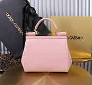 Dolce & Gabbana Pink Medium Sicily Handbag Patent 20cm - 3