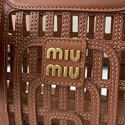 Miu Miu Leather Basket Brown 24x12.5x9cm - 6