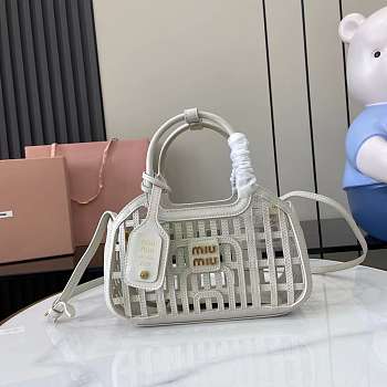 Miu Miu Leather Basket White 24x12.5x9cm