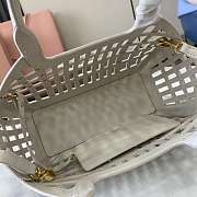 Miu Miu Leather Basket White 24x12.5x9cm - 2