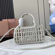 Miu Miu Leather Basket White 24x12.5x9cm - 4