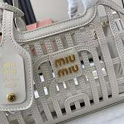 Miu Miu Leather Basket White 24x12.5x9cm - 6