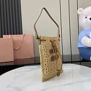 Miu Miu Raffia Clutch Beige 20x23cm - 5