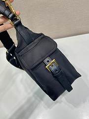 Prada Explore Large Re-Nylon Leather Bag Black 32x22x11.5cm - 4