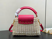 Louis Vuitton LV Mini Capucines Raffia Pink 21x8x14cm - 4