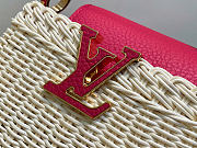 Louis Vuitton LV Mini Capucines Raffia Pink 21x8x14cm - 2