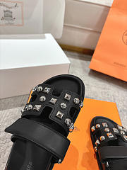Hermes Chypre Black Sandal  - 5
