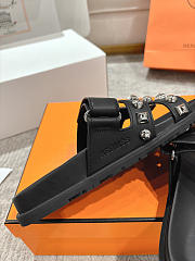Hermes Chypre Black Sandal  - 2