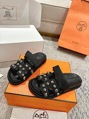 Hermes Chypre Black Sandal  - 3