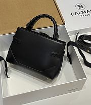 Balmain Black Leather Bbuzz 22 Bag 22x17x11cm - 2