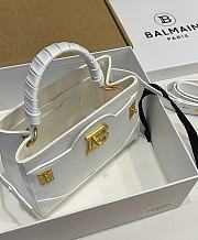 Balmain White Leather Bbuzz 22 Bag 22x17x11cm - 5