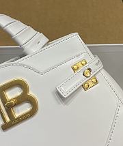 Balmain White Leather Bbuzz 22 Bag 22x17x11cm - 3