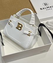 Balmain White Leather Bbuzz 22 Bag 22x17x11cm - 2