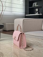 Chanel Top Handle Pink Caviar 14.5x11.5x5.5cm - 3
