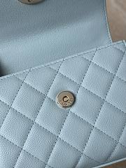 Chanel Top Handle Blue Caviar 14.5x11.5x5.5cm - 6