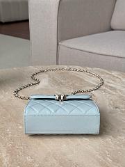 Chanel Top Handle Blue Caviar 14.5x11.5x5.5cm - 5