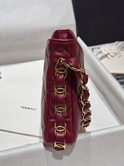 Chanel Hobo Bag Red Lambskin 24x17x5cm - 6