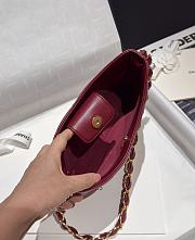 Chanel Hobo Bag Red Lambskin 24x17x5cm - 4