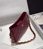 Chanel Hobo Bag Red Lambskin 24x17x5cm - 3