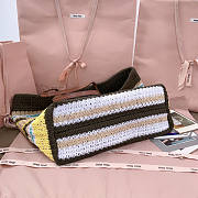Miu Miu Woven Tote Bag Brown Yellow 40x34x16cm - 5
