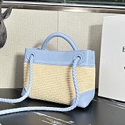 Bottega Veneta Small Andiamo Blue Raffia Bag 25x20x10cm - 3