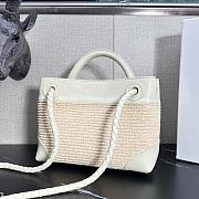 Bottega Veneta Small Andiamo White Raffia Bag 25x20x10cm - 4
