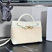 Bottega Veneta Small Andiamo White Raffia Bag 25x20x10cm - 3