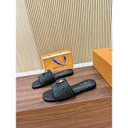 Louis Vuitton LV Mare Flat Mule Black Slides - 2