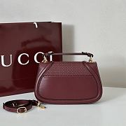 Gucci Blondie Medium Top Handle Bag Red Woven 27x17x7cm - 2