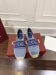 Gucci Women's Espadrille Blue Denim Flat - 3